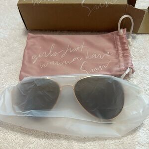 Summer & Rose Aviator Sunglasses with brown lenses and gold-tone metal frame.